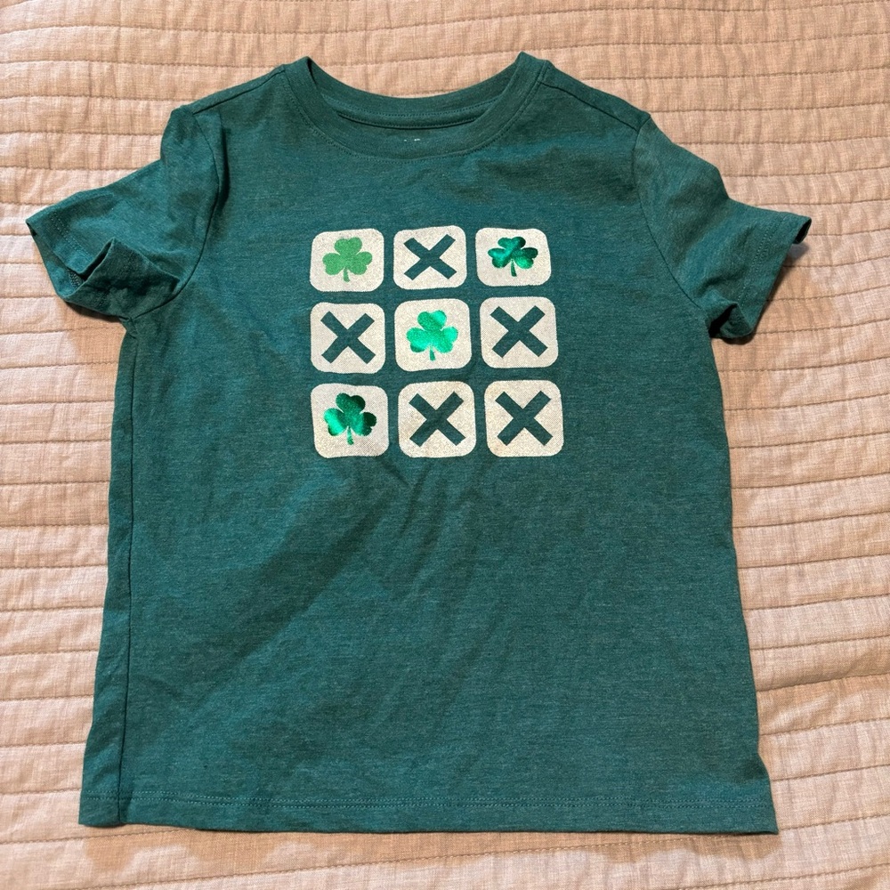 NWOT Cat & Jack Green T-Shirt with Shamrock Design